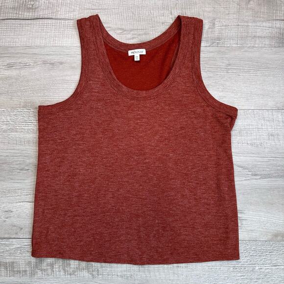 Prologue Burnt Orange Fitted Ribbed Tank Top Womens Plus XXL Scoop Neck Stretch - Picture 3 of 7